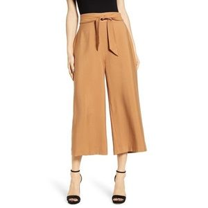 Leith Tan Lion Wide Leg Crop Culotte Pants